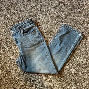Lee Mid Rise Straight Leg Blue Jeans